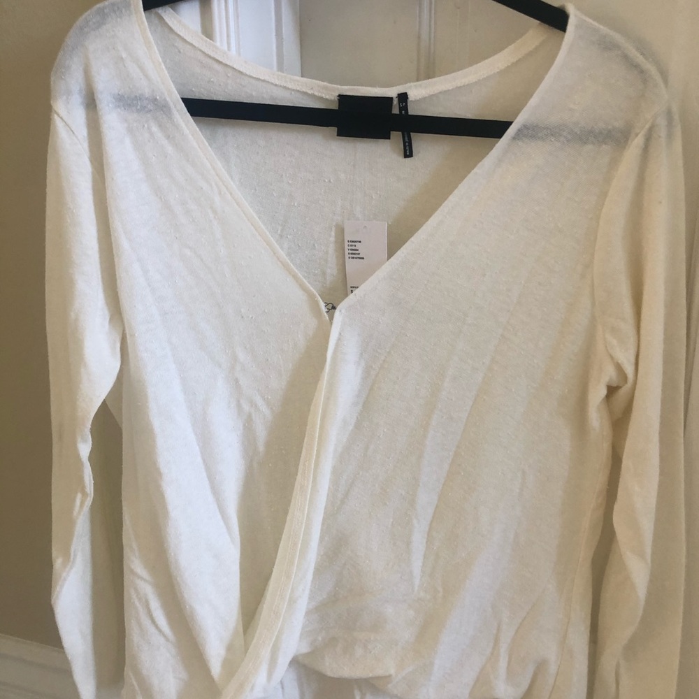 Out from under wrap knit top